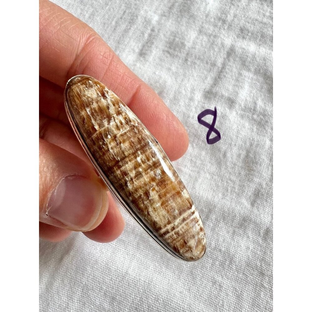 925 LAST ONE! Nurturing Earth Stone Aragonite Ring 6.5 - Picture 6 of 13